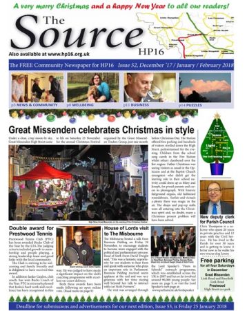 Front page of The Source HP16, Christmas 2017
